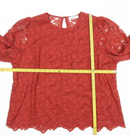 Womens UK Size 20 Gallery Brown Tunic Blouse