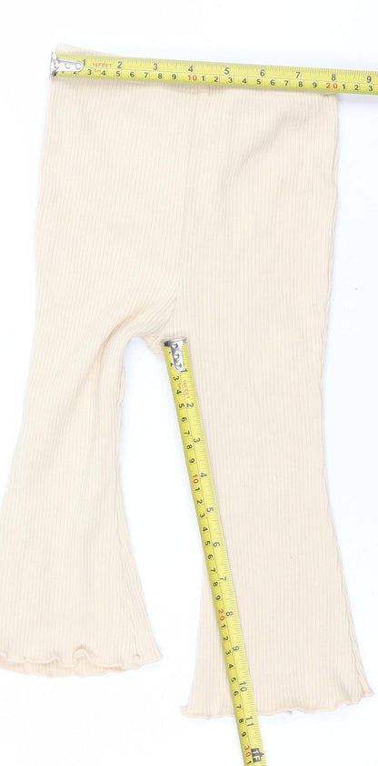 SHEIN Unisex Baby Beige Ribbed Leggings 12-18 Months Cotton Stretch