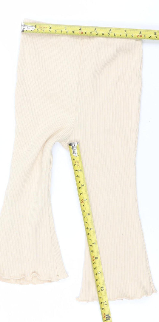 SHEIN Unisex Baby Beige Ribbed Leggings 12-18 Months Cotton Stretch