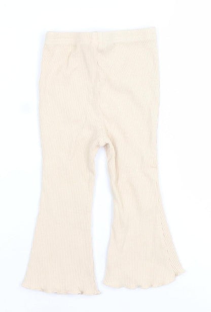 SHEIN Unisex Baby Beige Ribbed Leggings 12-18 Months Cotton Stretch