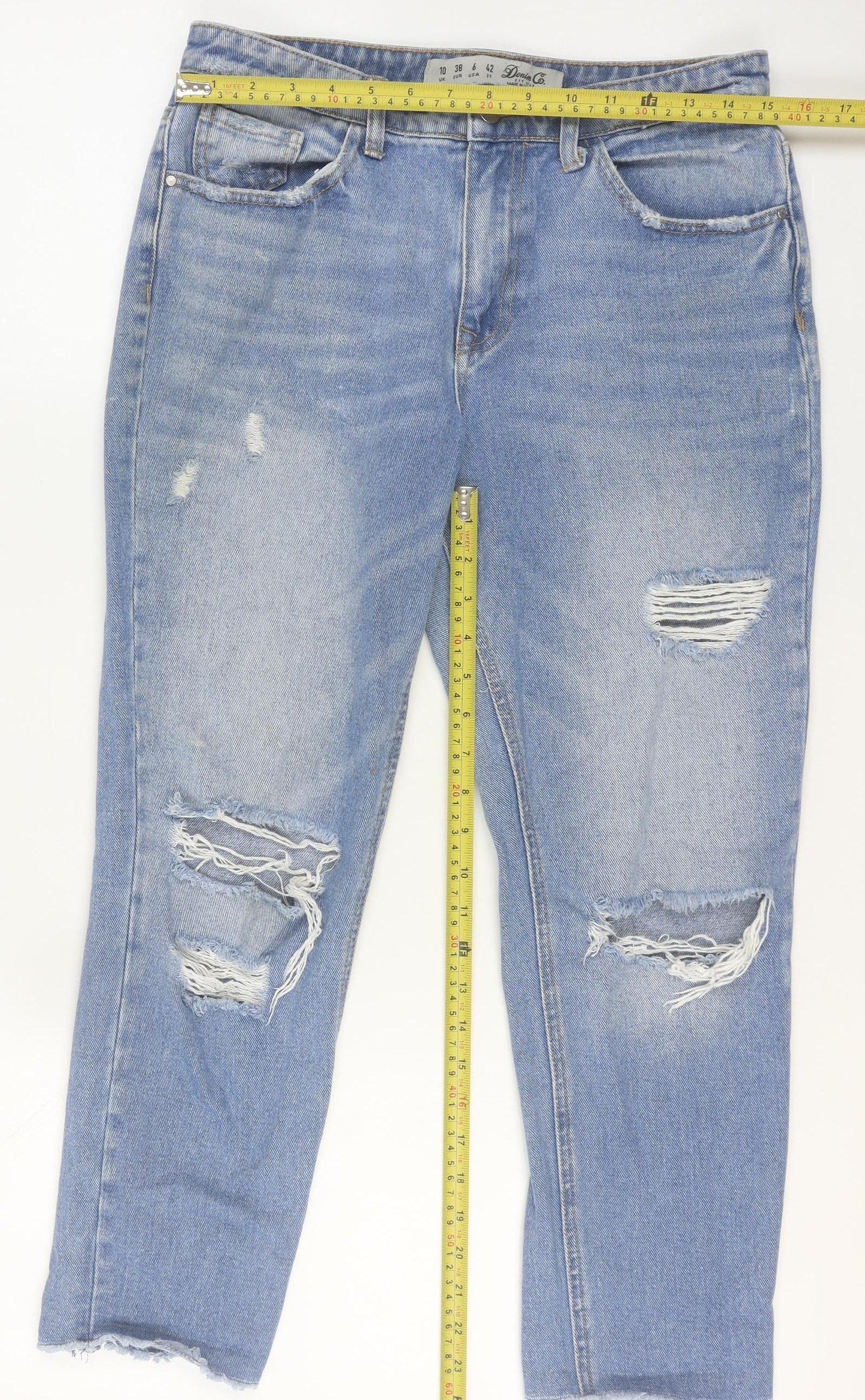Womens UK Size 10 Denim Co. Relaxed Fit Boyfriend Blue Jeans