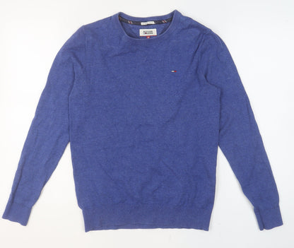Mens UK Size M Tommy Hilfiger Blue Pullover Jumper