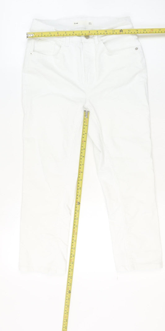 Womens UK Size 8 Dunnes Stores Regular Fit Cropped White Jeans