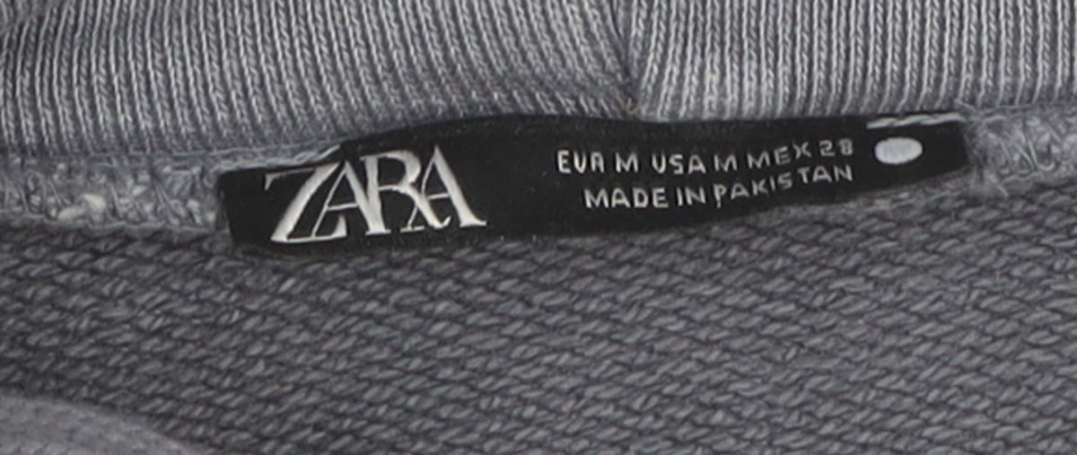 Womens UK Size M Zara Grey Pullover Hoodie