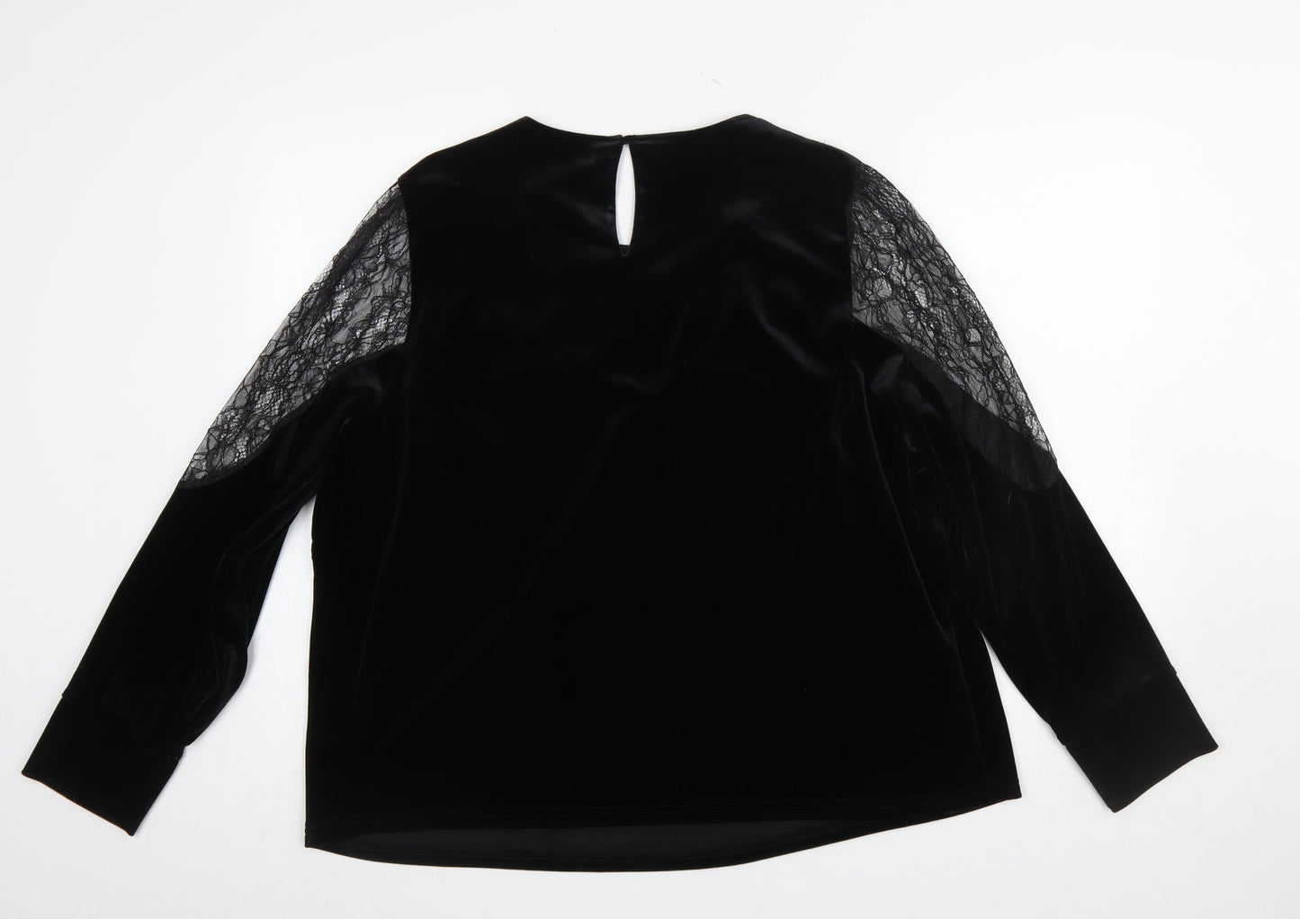 Womens UK Size XL Gallery Black Basic Blouse