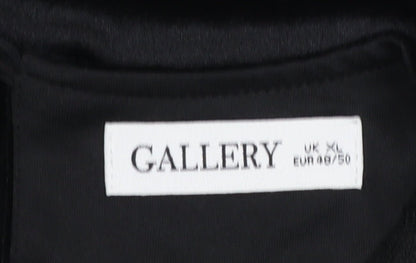 Womens UK Size XL Gallery Black Basic Blouse