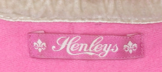 Womens UK Size M Henleys Pink Pullover Hoodie