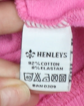 Womens UK Size M Henleys Pink Pullover Hoodie