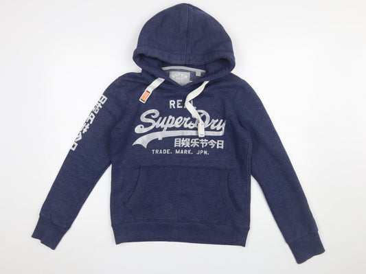 Womens UK Size S Superdry Blue Pullover Hoodie