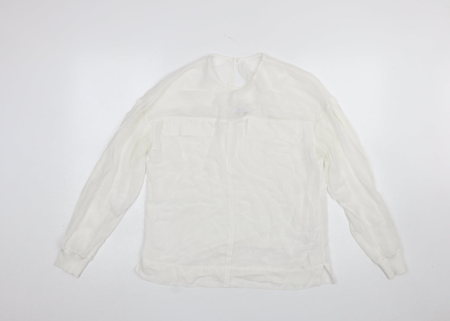 Womens UK Size S Reiss White Basic Blouse