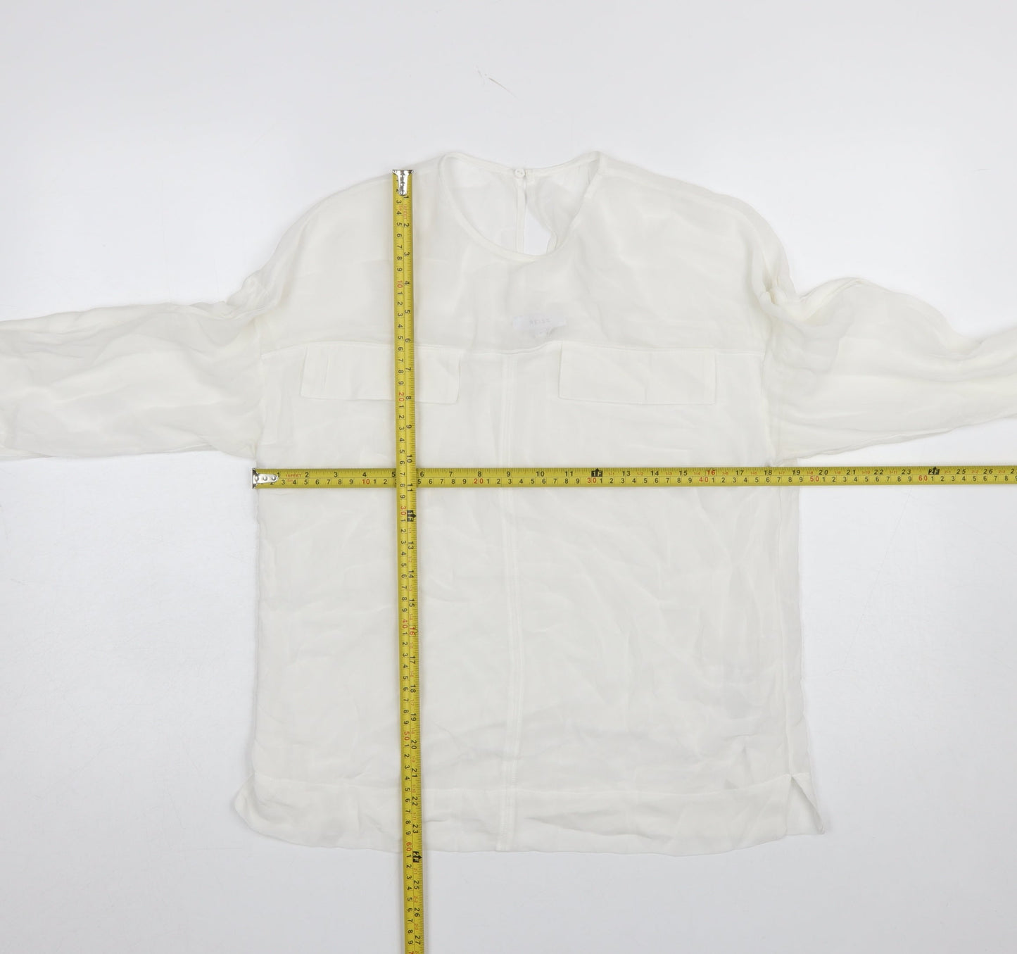 Womens UK Size S Reiss White Basic Blouse
