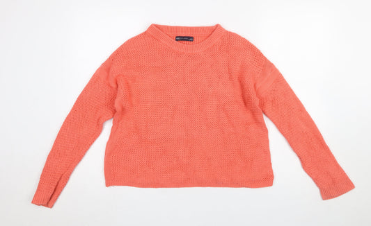 Womens UK Size M Marks and Spencer Orange Pullover Jumper
