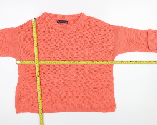Womens UK Size M Marks and Spencer Orange Pullover Jumper