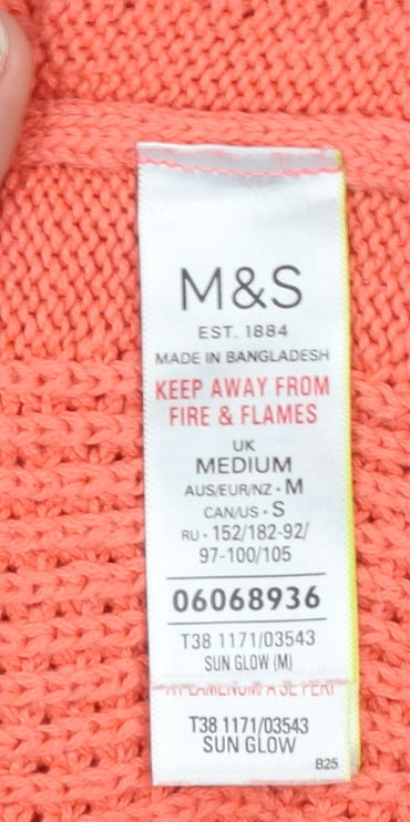 Womens UK Size M Marks and Spencer Orange Pullover Jumper
