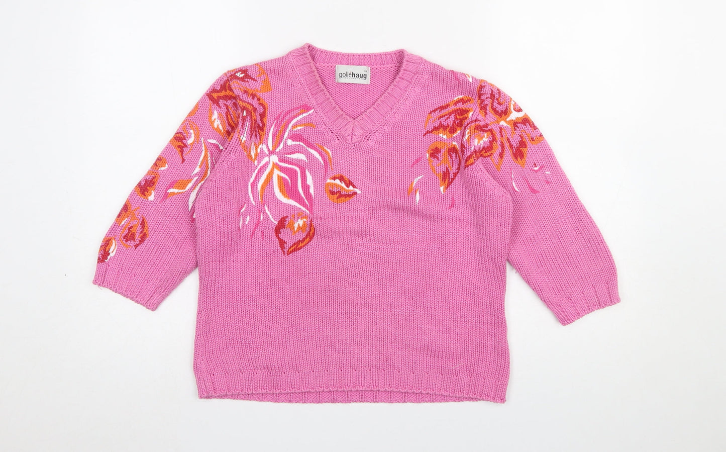 Womens UK Size 12 Gollehaug Pink Pullover Jumper