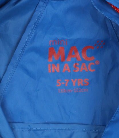Boys UK Size 5-7 Years Mac in a Sac Blue Rain Coat