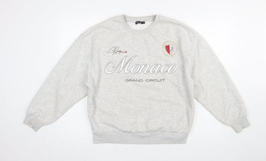 Womens UK Size S Stradivarius Grey Pullover Sweatshirt