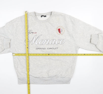 Womens UK Size S Stradivarius Grey Pullover Sweatshirt