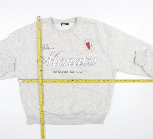Womens UK Size S Stradivarius Grey Pullover Sweatshirt