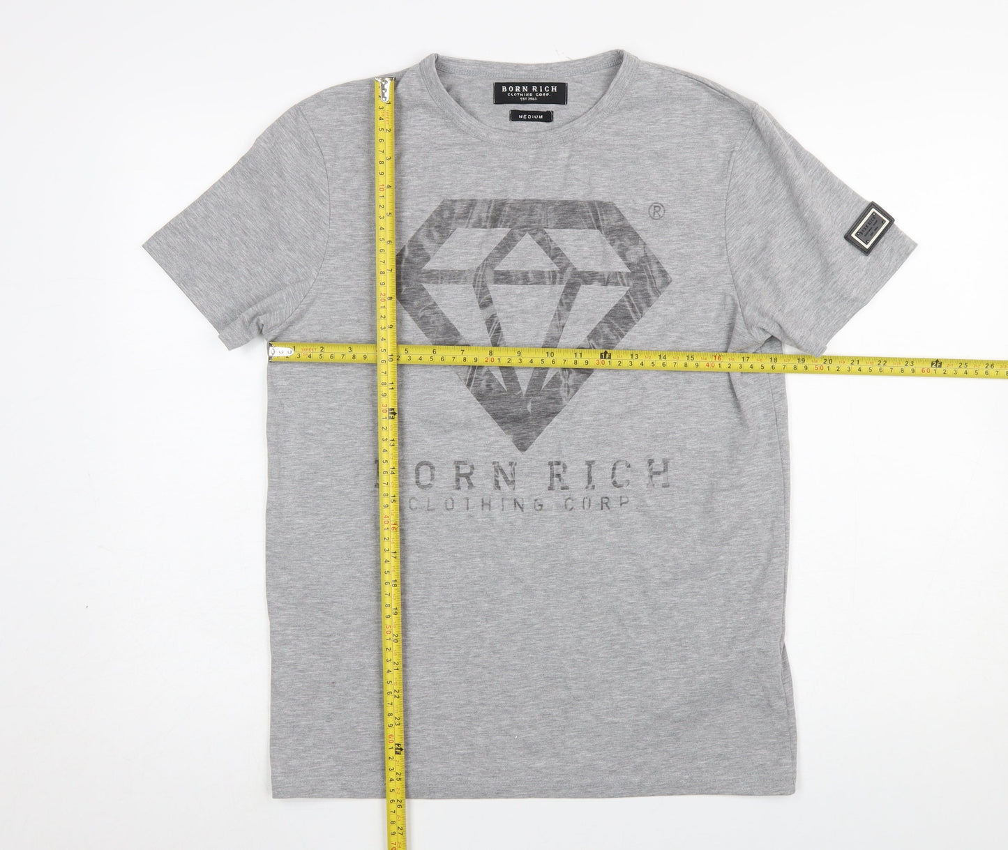 Mens UK Size M Born Rich Grey  T-Shirt