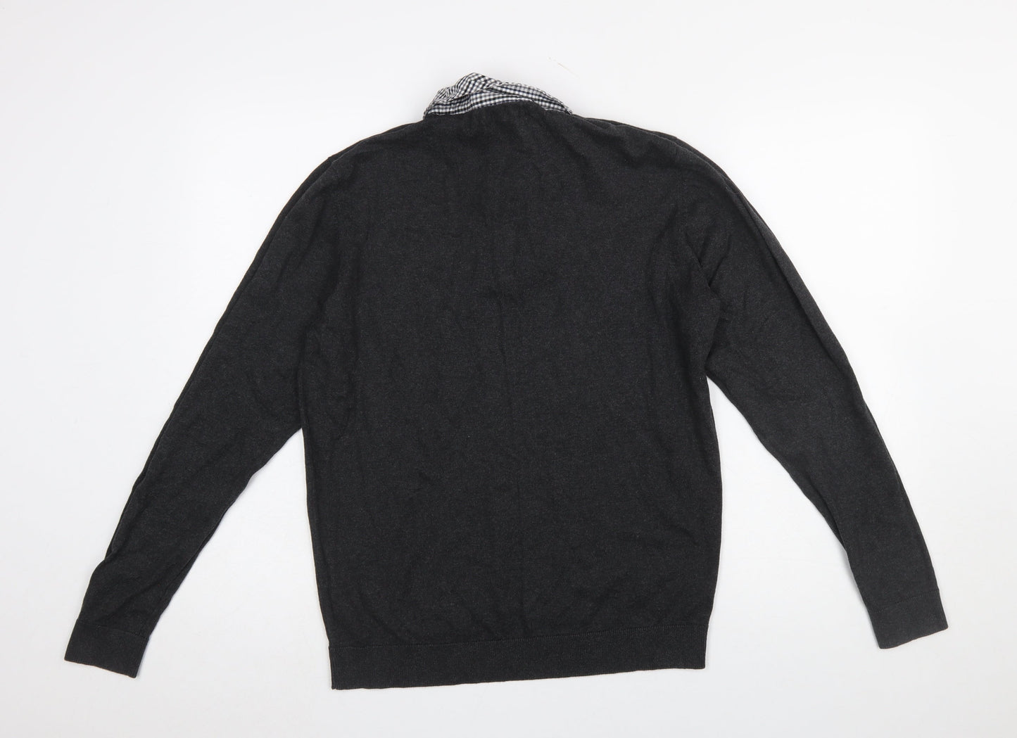 Mens UK Size M Dunnes Stores Grey Henley Jumper