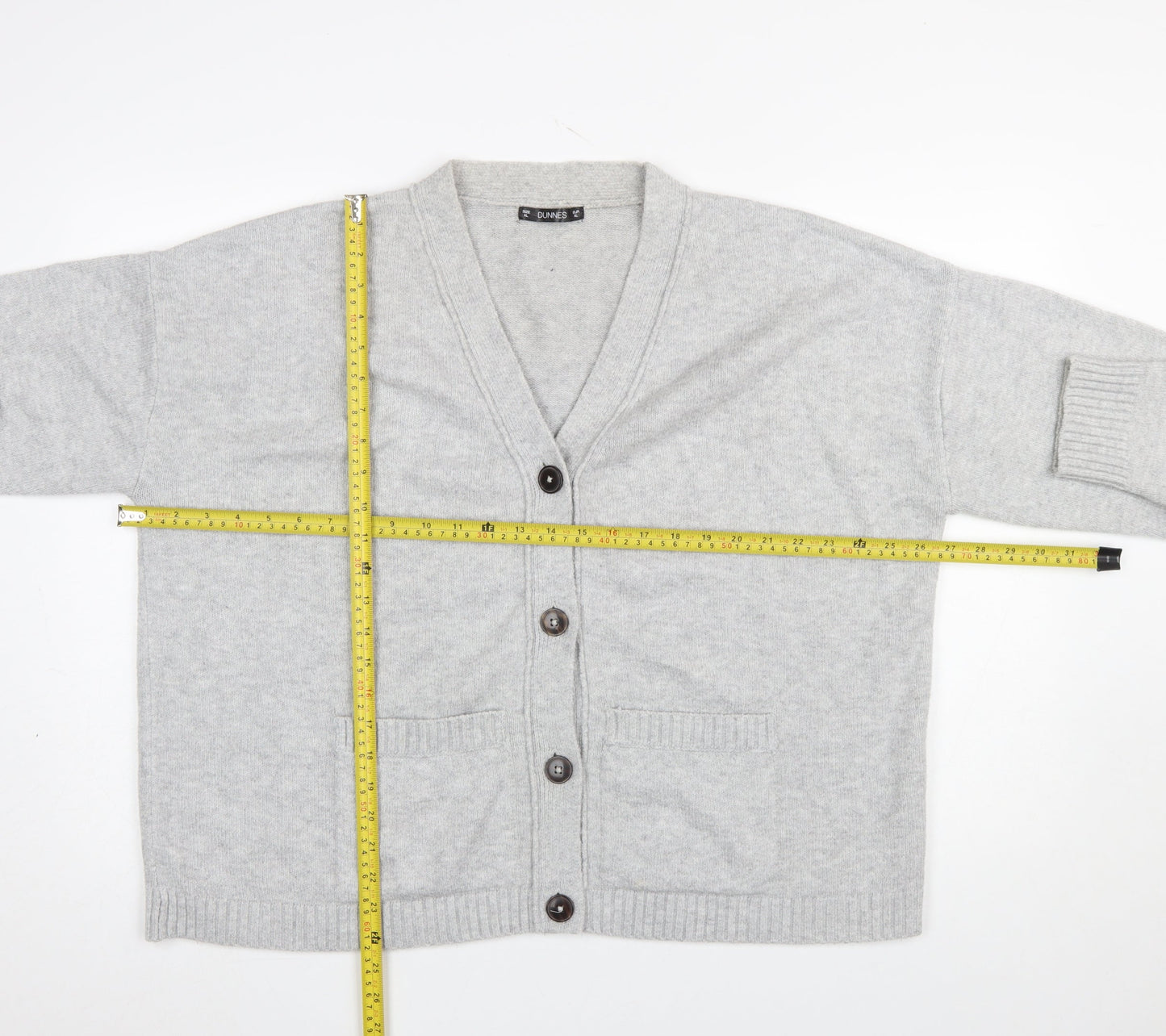 Womens UK Size XL Dunnes Grey Cardigan Jumper