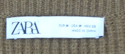 Womens UK Size 12 Zara Brown Cardigan Jumper