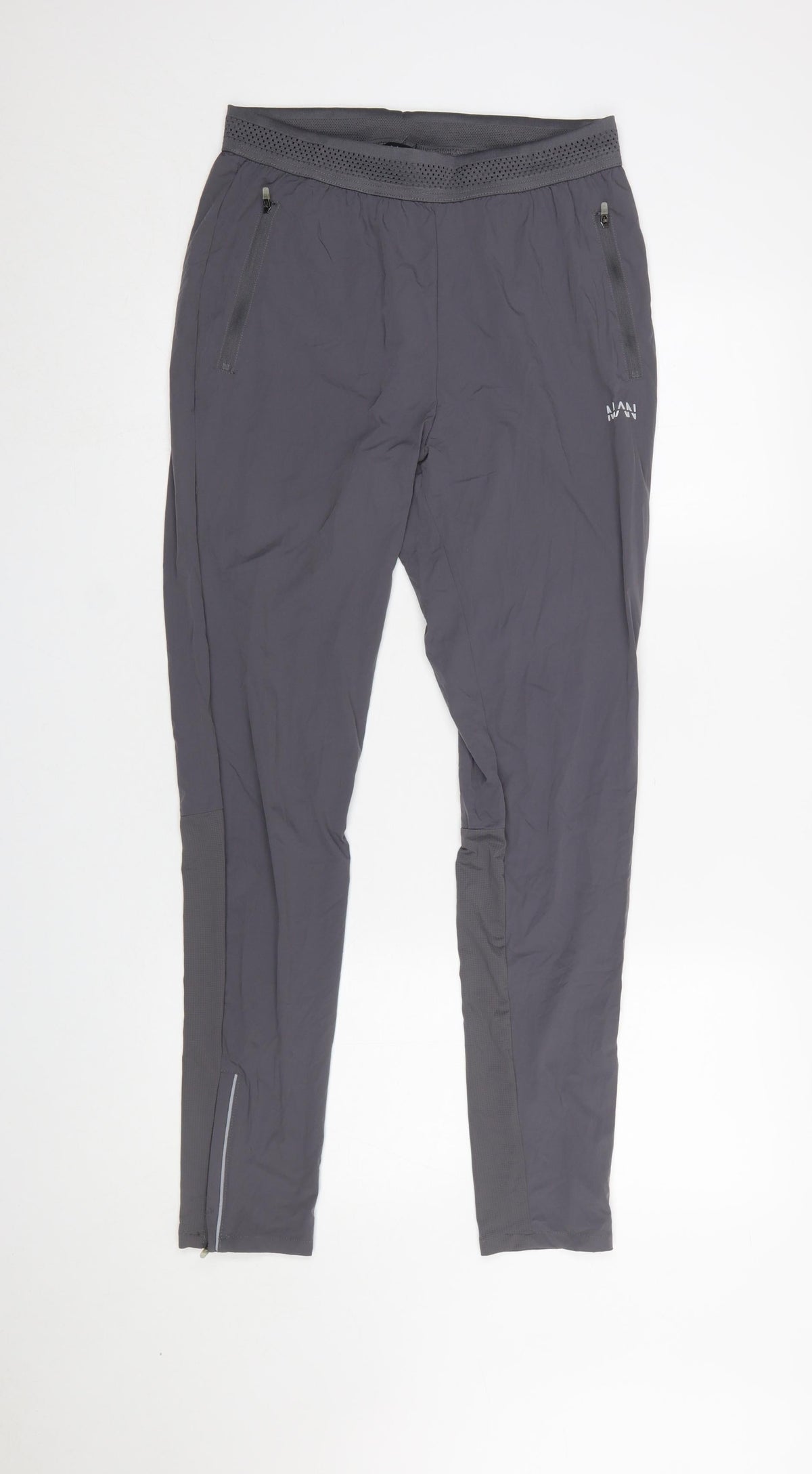 Mens UK Size S MAN Active Regular Fit Jogger Grey Trousers