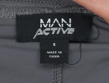Mens UK Size S MAN Active Regular Fit Jogger Grey Trousers
