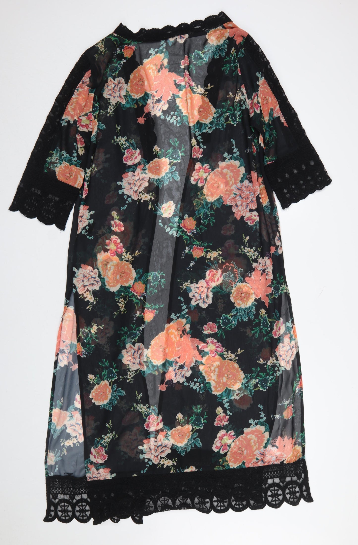 Womens UK Size M Diesel Black Kimono Blouse
