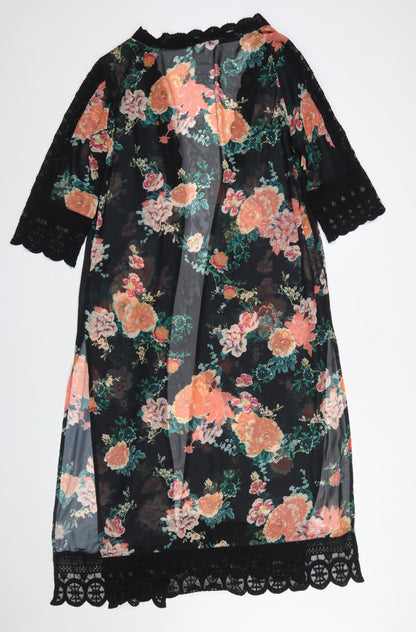 Womens UK Size M Diesel Black Kimono Blouse