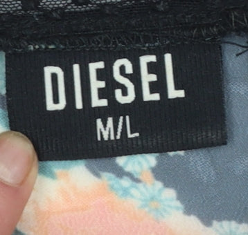 Womens UK Size M Diesel Black Kimono Blouse