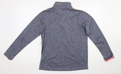 O’Neills Boys Blue & Coral 1/4 Zip Pullover Sweatshirt Age 13