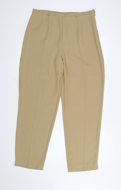 Womens UK Size 16 TAGG Regular Fit Business Casual Formal Workwear Beige Trouser