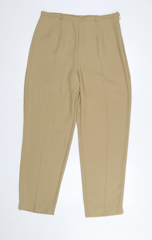 Womens UK Size 16 TAGG Regular Fit Business Casual Formal Workwear Beige Trouser