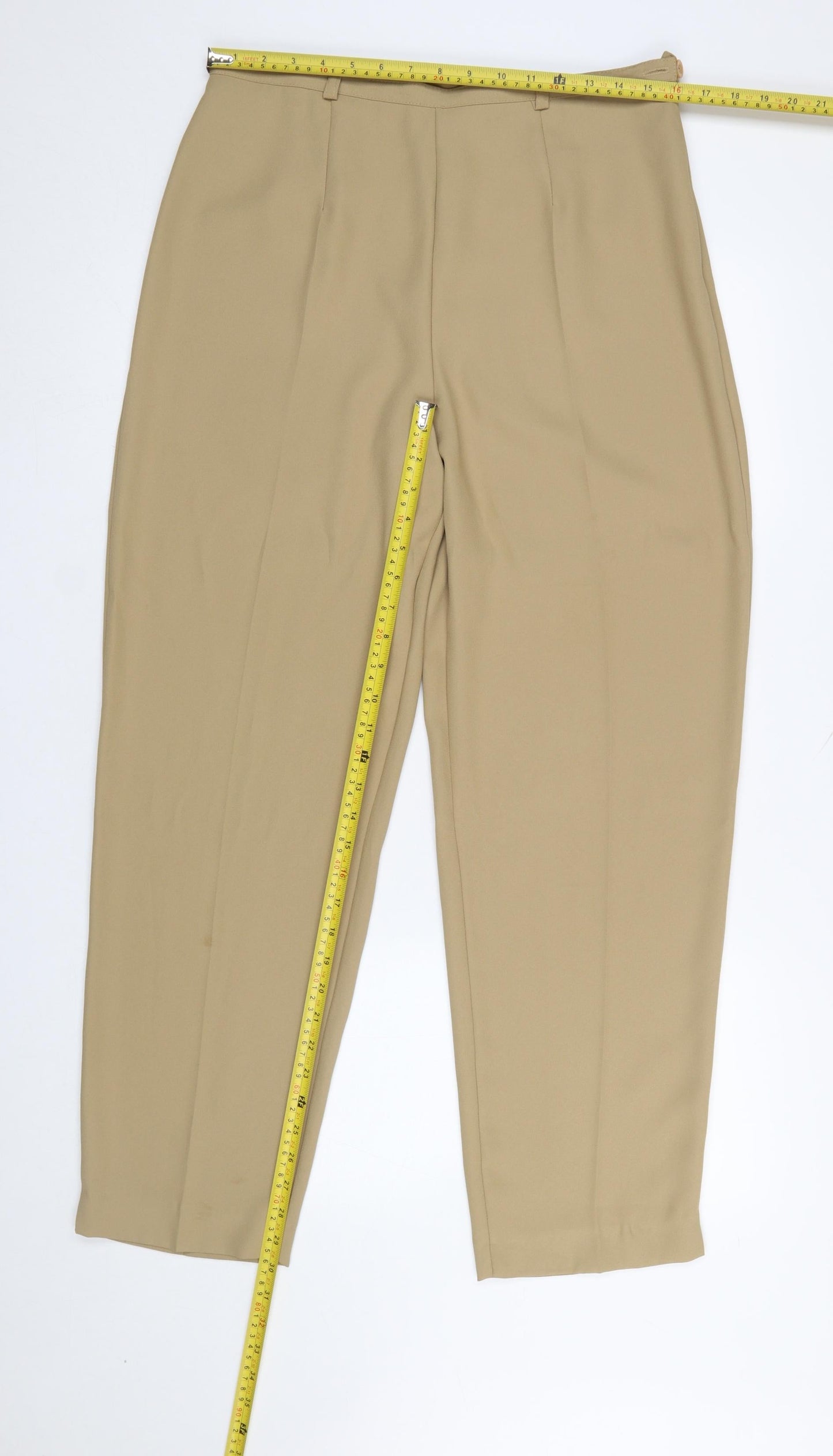 Womens UK Size 16 TAGG Regular Fit Business Casual Formal Workwear Beige Trouser