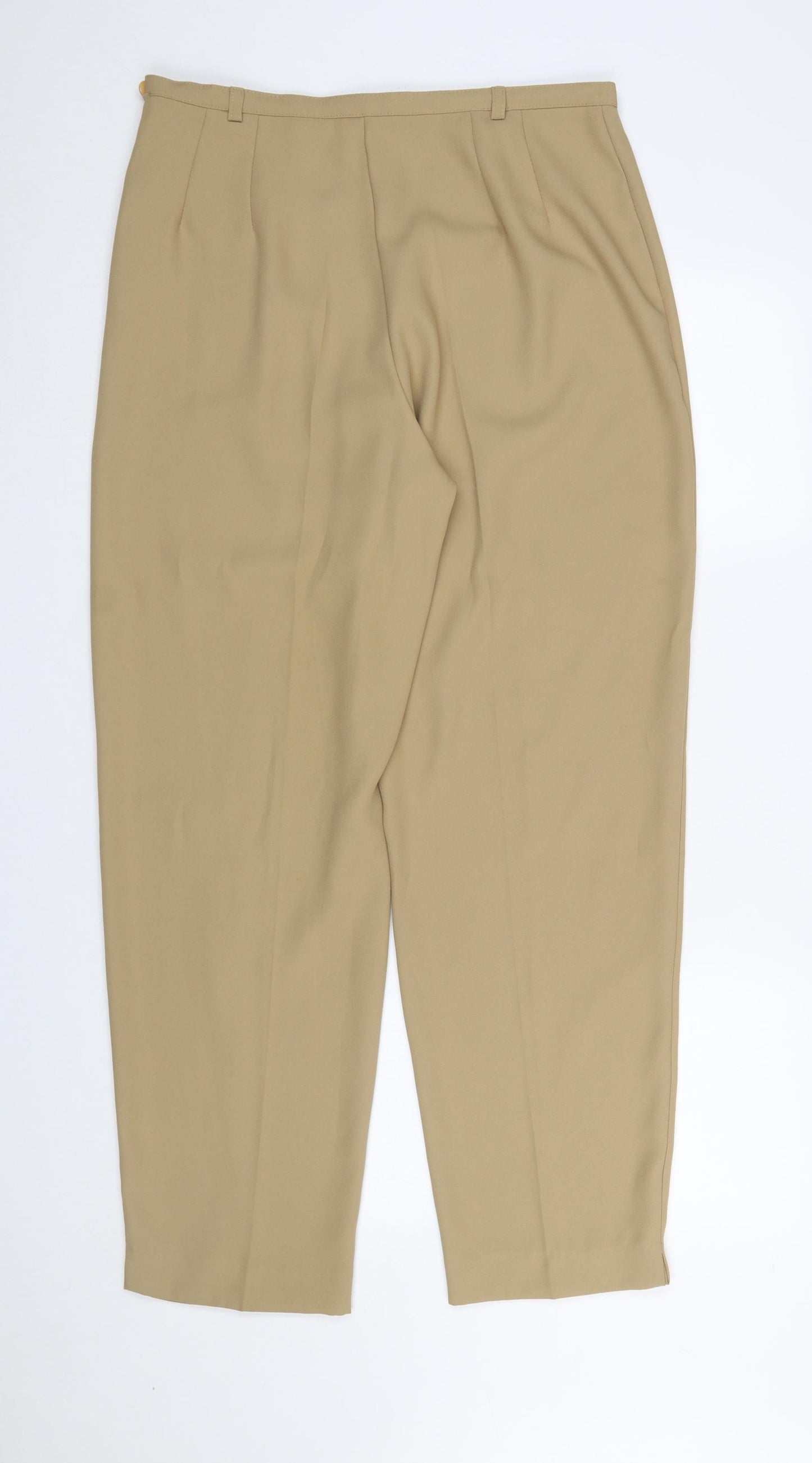 Womens UK Size 16 TAGG Regular Fit Business Casual Formal Workwear Beige Trouser