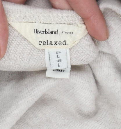 Womens UK Size L River Island Beige Pullover Sweatshirt