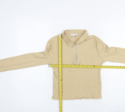 Womens UK Size 10 Topshop Beige Basic T-Shirt