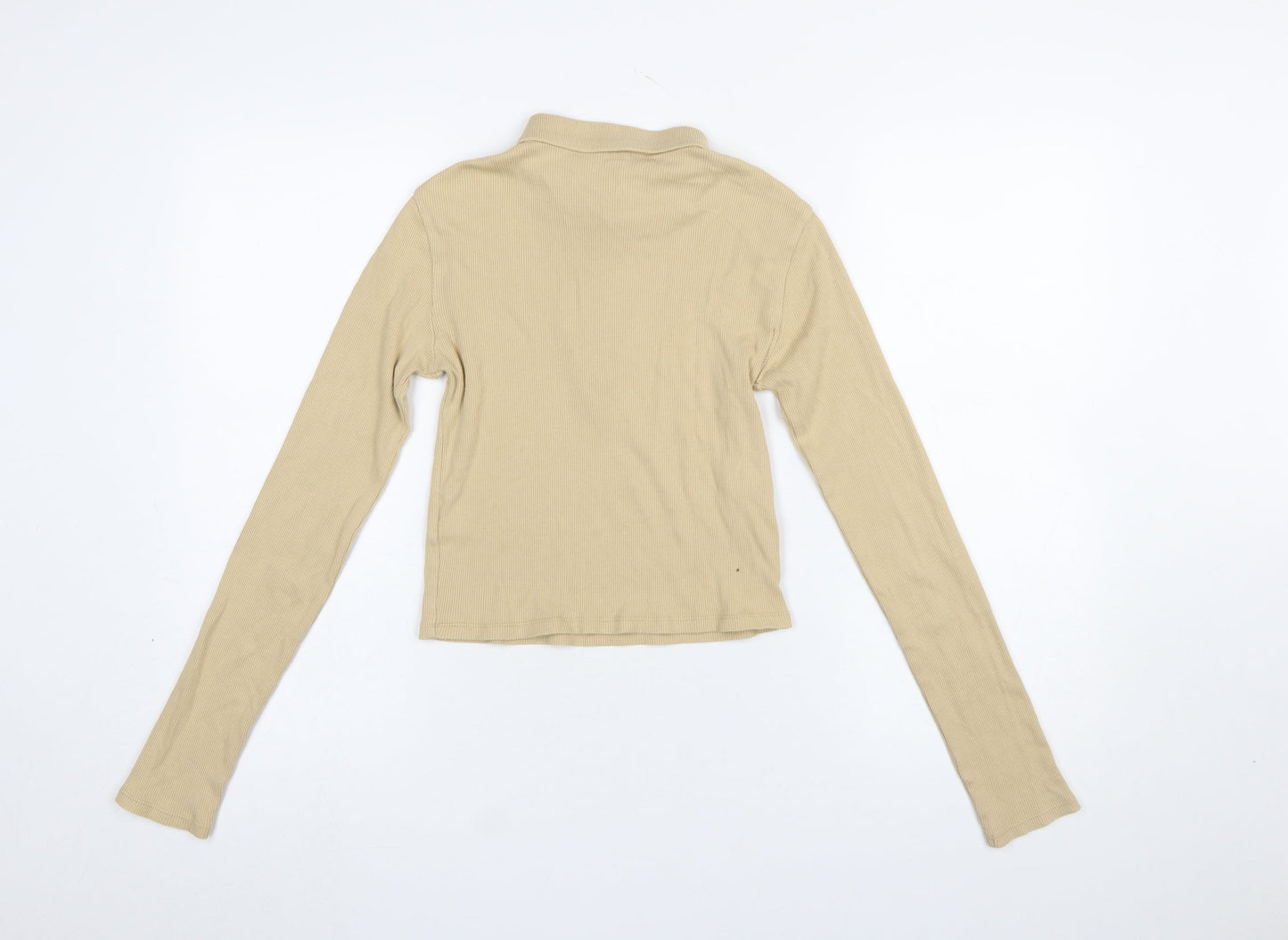 Womens UK Size 10 Topshop Beige Basic T-Shirt