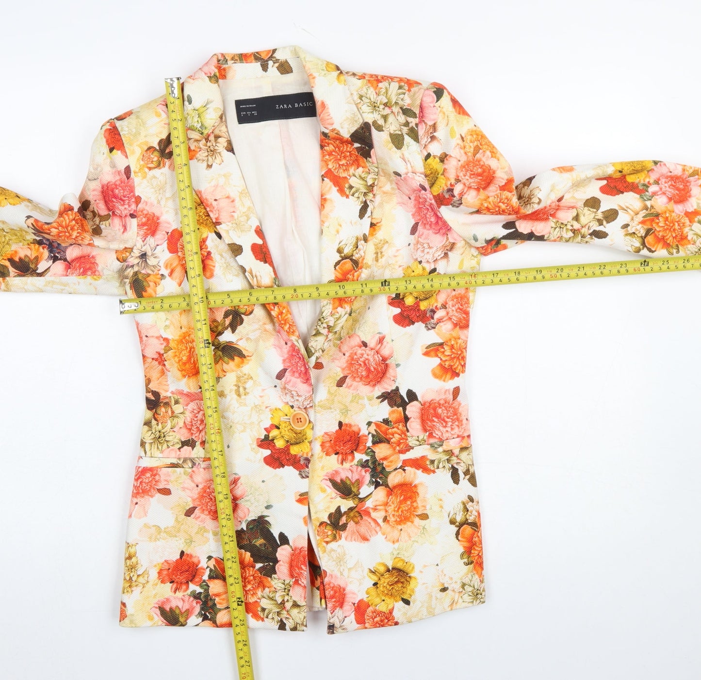Womens UK Size S Zara Basic Regular Multicoloured Suit Jacket