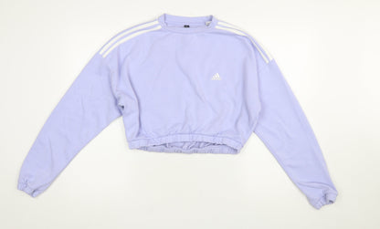 Womens UK Size 14 adidas Purple Pullover Sweatshirt