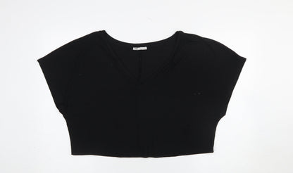 Womens UK Size S Zara Black Cropped T-Shirt