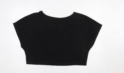Womens UK Size S Zara Black Cropped T-Shirt