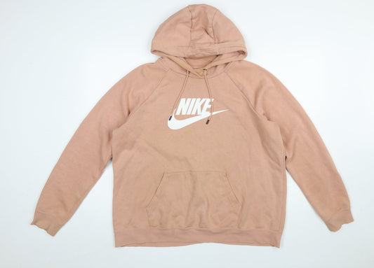 Womens UK Size XL Nike Beige Pullover Hoodie