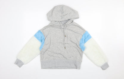 Womens UK Size 8 Bershka Grey Pullover Hoodie