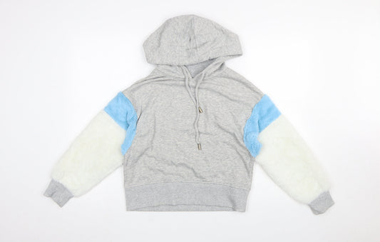 Womens UK Size 8 Bershka Grey Pullover Hoodie