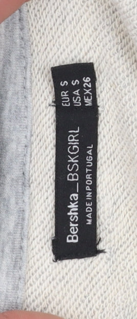 Womens UK Size 8 Bershka Grey Pullover Hoodie