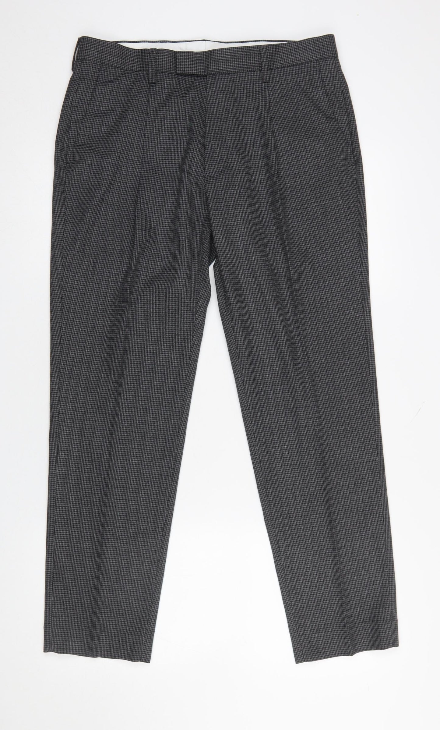 Mens UK Size 32 in Marks and Spencer Regular Fit Dress Pants Grey Trousers