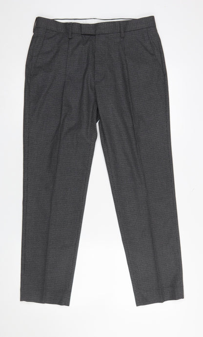 Mens UK Size 32 in Marks and Spencer Regular Fit Dress Pants Grey Trousers